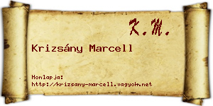 Krizsány Marcell névjegykártya